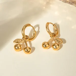 Boucles d'oreilles Cerise or