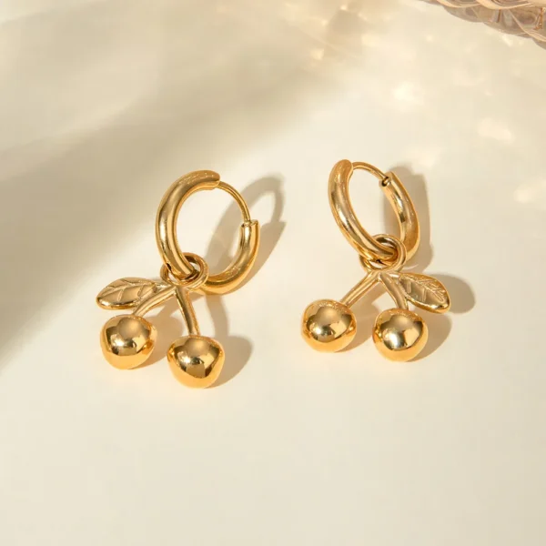 Boucles d'oreilles Cerise or