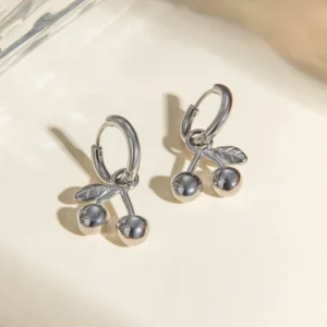 Boucles d'oreilles Cerise argent
